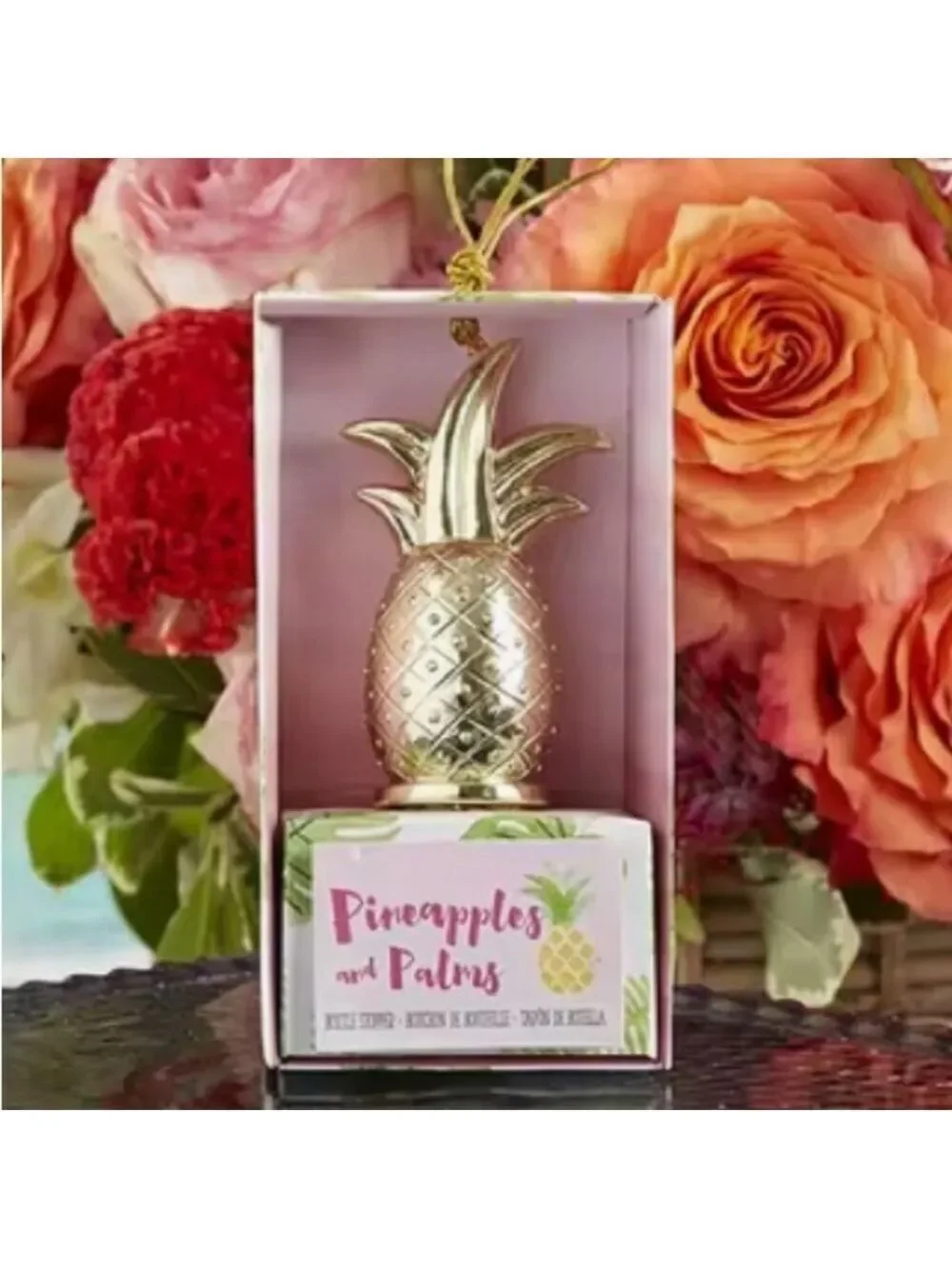 Kate Aspen Pineapple Gold Tone Wine or Champagne Stopper NEW